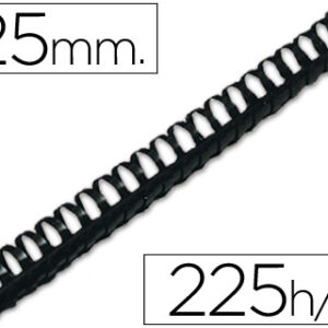 Espiral Q-Connect Redondo 25 mm Plastico Preto Capacidadee 225 Folhas (50 Unidades)