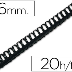 Espiral Q-Connect Redondo 6 mm Plastico Preto Capacidadee 20 Folhas (100 Unidades)