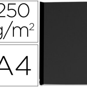 Capa de Encadernacao Q-Connect Cartão Din A4 Preta Imitacao Pele 250 Gr (100 Unidades)
