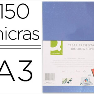 Capa de Encadernacao Q-Connect PVC Din A3 Incolor 150 Microns (100 Unidades)