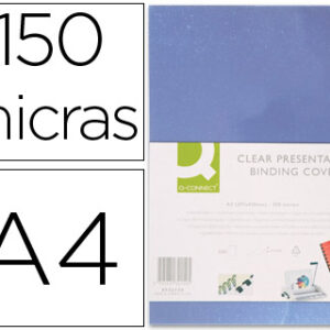 Capa de Encadernacao Q-Connect PVC Din A4 Incolor 150 Microns (100 Unidades)