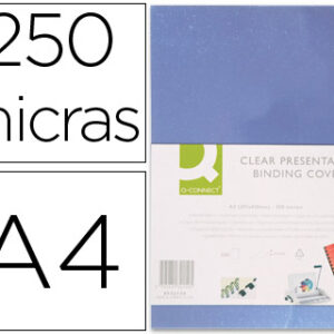 Capa de Encadernacao Q-Connect PVC Din A4 Incolor 250 Microns (100 Unidades)