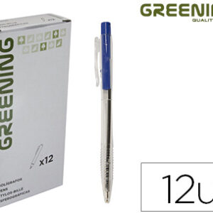 Esferográfica Greening Azul Retratil - GREENING