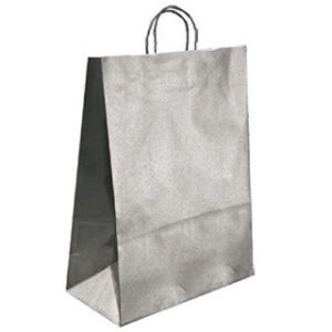 Bolsa Kraft Q-Connect Prata Asa Retorcida 270X120X360 mm