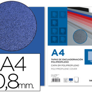 Capa de Encadernacao Polipropileno Din A4 0.8mm Azul (50 Unidades)