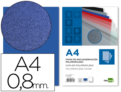 Capa de Encadernacao Polipropileno Din A4 0.8mm Azul (50 Unidades)