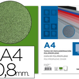 Capa de Encadernacao Polipropileno Din A4 0.8mm Verde (50 Unidades)