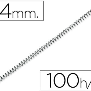 Espiral Q-Connect Metalico 56 4:1 14mm 1mm (100 Unidades)