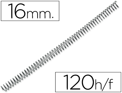 Espiral Q-Connect Metalico 56 4:1 16mm 1,2mm (100 Unidades)