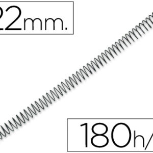 Espiral Q-Connect Metalico 56 4:1 22mm 1,2mm (100 Unidades)