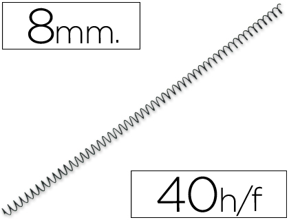 Espiral Q-Connect Metalico 64 5:1 8mm 1mm (200 Unidades)