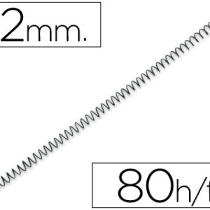 Espiral Q-Connect Metalico 64 5:1 12 mm 1mm (200 Unidades)