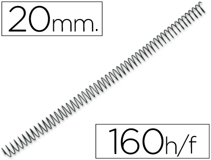 Espiral Q-Connect Metalico 64 5:1 20mm 1,2mm (100 Unidades)