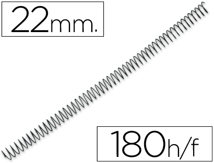 Espiral Q-Connect Metalico 64 5:1 22mm 1,2mm (100 Unidades)