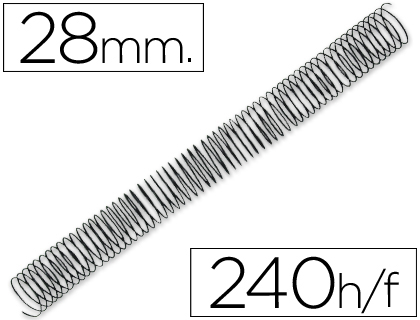 Espiral Q-Connect Metalico 64 5:1 28mm 1,2mm (50 Unidades)