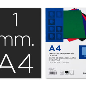 Capa de Encadernacao Cartão A4 1mm Preta (50 Unidades)