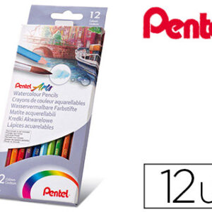 Lápis de Cores Pentel Aguarelaveis Caixa de 12 Unidades