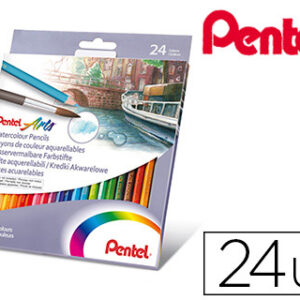 Lápis de Cores Pentel Aguarelaveis Caixa c/ 24 Unidades