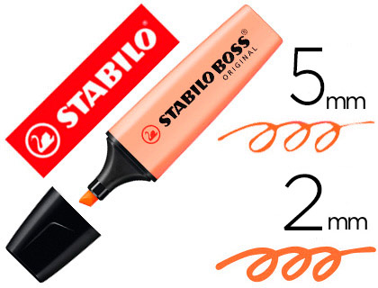 Marcador Stabilo Boss Pastel Fluorescente 70 Pessego Sedoso