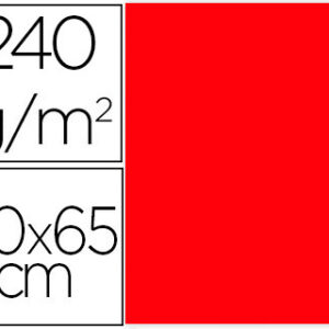 Cartolina 50X65 cm 240G/M2 Vermelho Embalagem de 25 Folhas