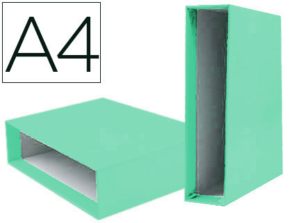 Caixa p/ Pasta de Arquivo de Alavanca em Cartão Din A4 Documenta Lombada 75mm Verde Claro