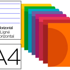 Caderno Escolar Agrafado 360 Capa Plastico A4 48F 90g/m2 Pautado c/ Margens Cores Sortidas