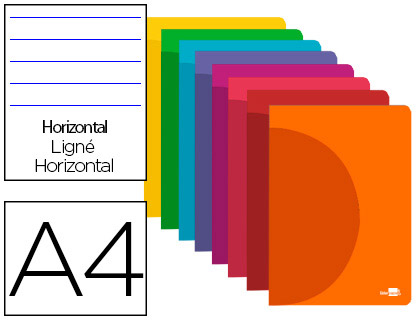 Caderno Escolar Agrafado 360 Capa Plastico A4 48F 90g/m2 Pautado c/ Margens Cores Sortidas