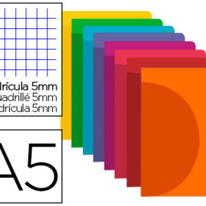 Caderno Escolar Agrafado 360 Capa Plastico A5 48F 90g/m2 c/ Margem Dupla Cores Sortidas