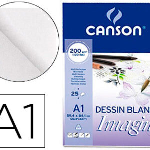 Bloco de Desenho Multitecnicas Canson Imagine A1 Colado Liso 59,4X84,1 cm 25F 200 Gr