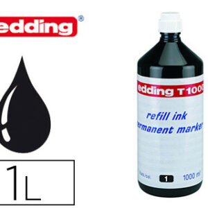 Tinta Permanente p/ Marcador Edding T-1000 Preto (1 Litro)