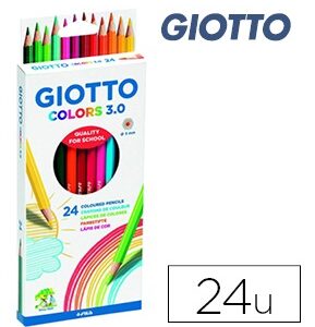 Lápis de Cores Giotto Colors 3.0 Caixa Cartão de 24 Lápis Cores Sortidas
