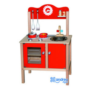 Jogo Andreutoys Cozinha Madeira c/ Complementos 53,5X29,5X83 cm
