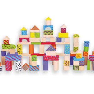 Conjunto Andreutoys Bloco de Madeiras 100 Pecas 22,5X22 cm