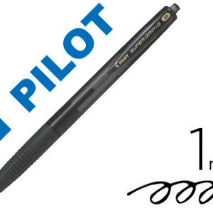 Caneta Pilot Supergrip G Preto Retratil Sujeicao de Borracha Tinta Base de Oleo