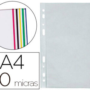 Bolsa Catalogo Din A4 70 Microns Pp Cristal c/ Borda Azul (10 Unidades) - Q-Connect
