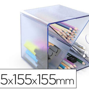 Cubo de Arquivo Archivo 2000 Aspa Organizador Modular Plastico Azul Transp. 155X155X155mm