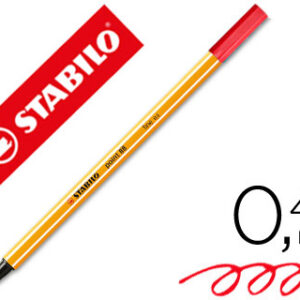 Marcador Stabilo Ponta de Fibra Point 88 Vermelho Neon 0,4 mm