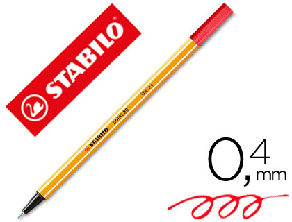 Marcador Stabilo Ponta de Fibra Point 88 Vermelho Neon 0,4 mm