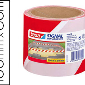 Fita de Sinalização Vermelho e Branco (100mts x 80mm) - TESA