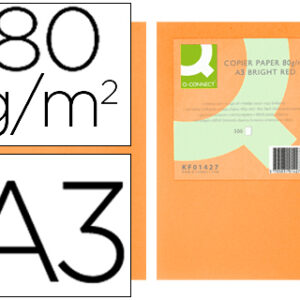 Papel de Cor Q-Connect Din A3 80Gr Laranja Neon (500 Folhas)