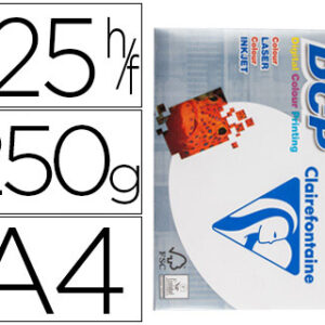 Resma 125x Folhas Papel Fotocopia Clairefontaine Din A4 250 Gramas