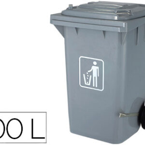 Contentor Q-Connect de Plastico 100L c/ Capa Cinza 115X50X56 cm