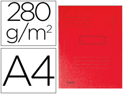 Classificador Exacompta de Cartolina Reciclada Din A4 Vermelho 280g/m2 c/ 2 Abas Interior