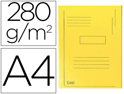 Classificador Exacompta de Cartolina Reciclada Din A4 Amarelo 280g/m2 c/ 2 Abas Interior