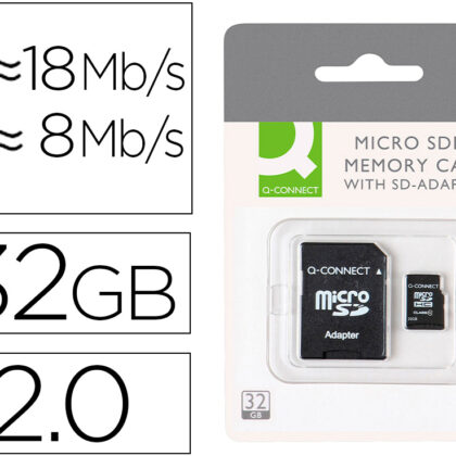 Cartão Memória MicroSD 32GB (CLASS 6) c/ Adaptador SD - Q-CONNECT