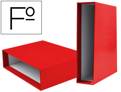 Caixa p/ Pasta de Arquivo Cartão Folio Documenta Lombada 82mm Cor Vermelho
