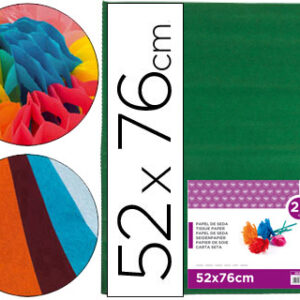 Papel Seda 52 X 76 cm 18 Gr Verde Escuro (25 Folhas)