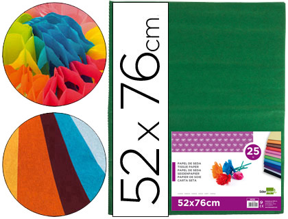 Papel Seda 52 X 76 cm 18 Gr Verde Escuro (25 Folhas)