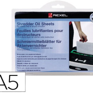 Folhas Lubrificantes Rexel p/ Destruidora Embalagem de 12 Folhas Formato A5