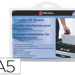 Folhas Lubricantes Rexel p/ Destruidora Embalagem de 20 Folhas Formato A5